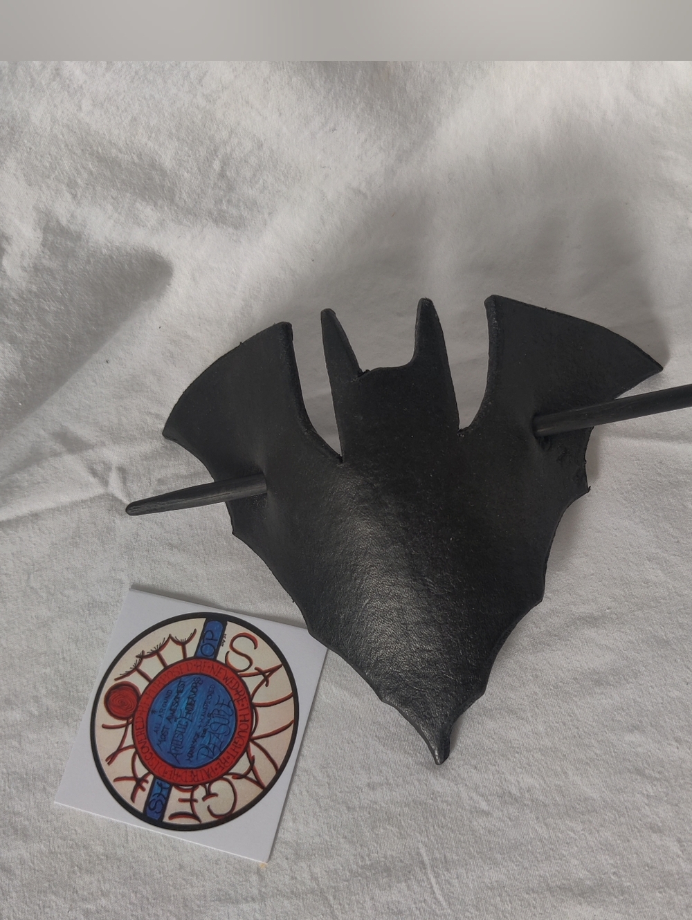Leather Bat Hair Slide - Large